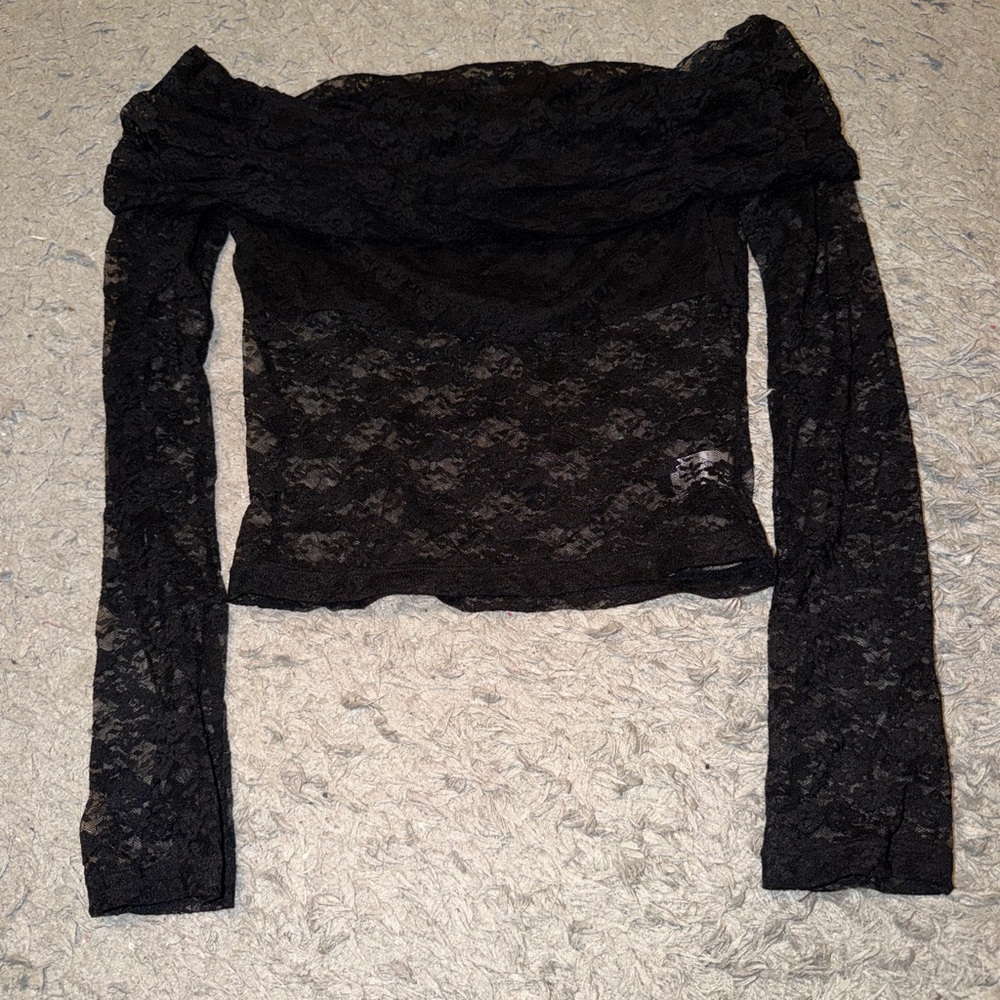 Black Lace Off-Shoulder Top